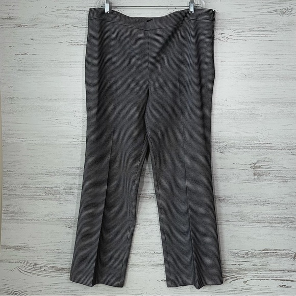 TALBOTS Micro Check Plaid Knit Straight Leg Trousers 18 - Picture 1 of 10